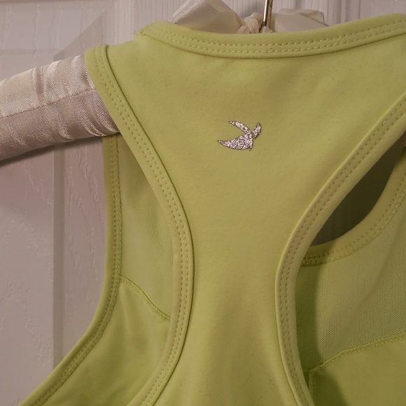 Sports Bra Lime Green Stripe Band Asymmetrical - Picture 4 of 6